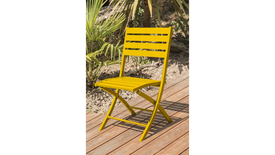 Chaise de jardin pliante MARIUS en aluminium - MOUTARDE