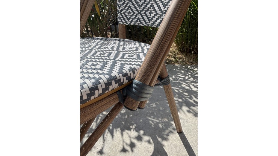 Lot composé de 2 fauteuils de jardin BISTRO-FT-TEX-BLEU empilables