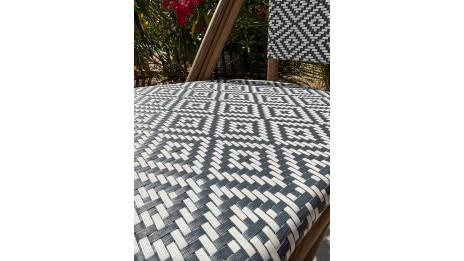 Lot composé de 2 fauteuils de jardin BISTRO-FT-TEX-BLEU empilables