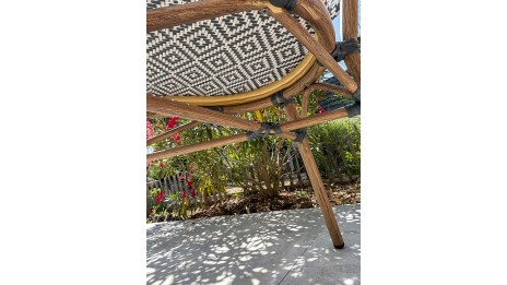Lot composé de 2 fauteuils de jardin BISTRO-FT-TEX-BLEU empilables
