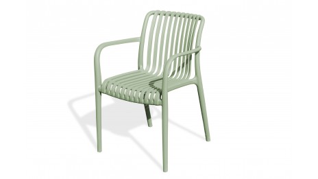 Fauteuil de jardin empilable TIAGO en polypropylène - OLIVE