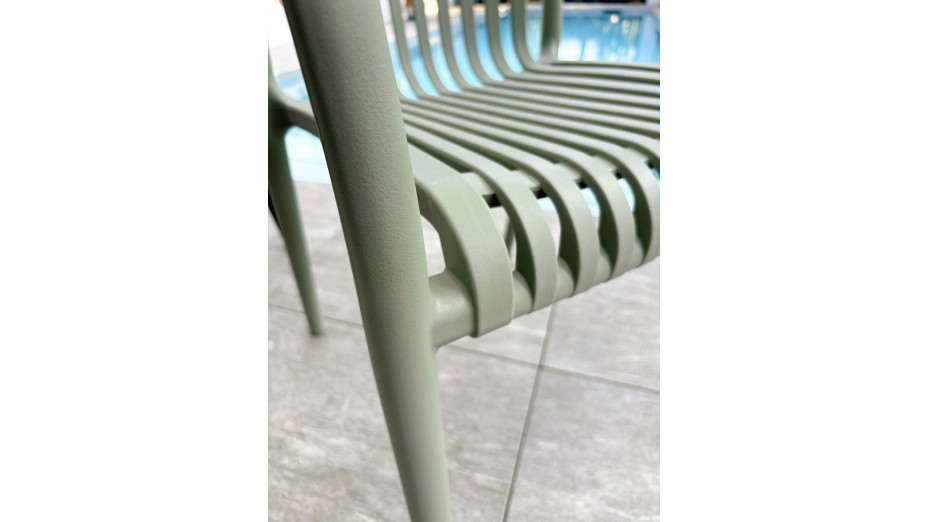 Lot composé de 2 fauteuils de jardin TIAGO-FT-OLIVE empilables