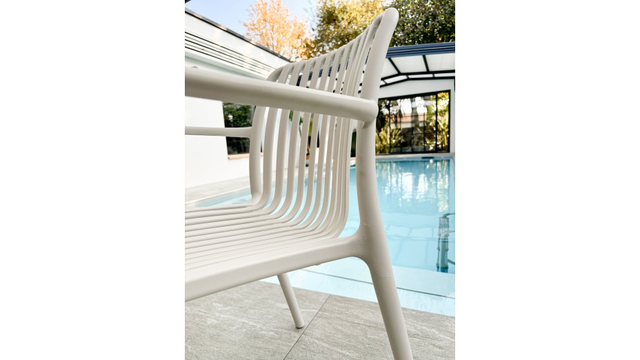Lot composé de 2 fauteuils de jardin TIAGO-FT-SABLE empilables