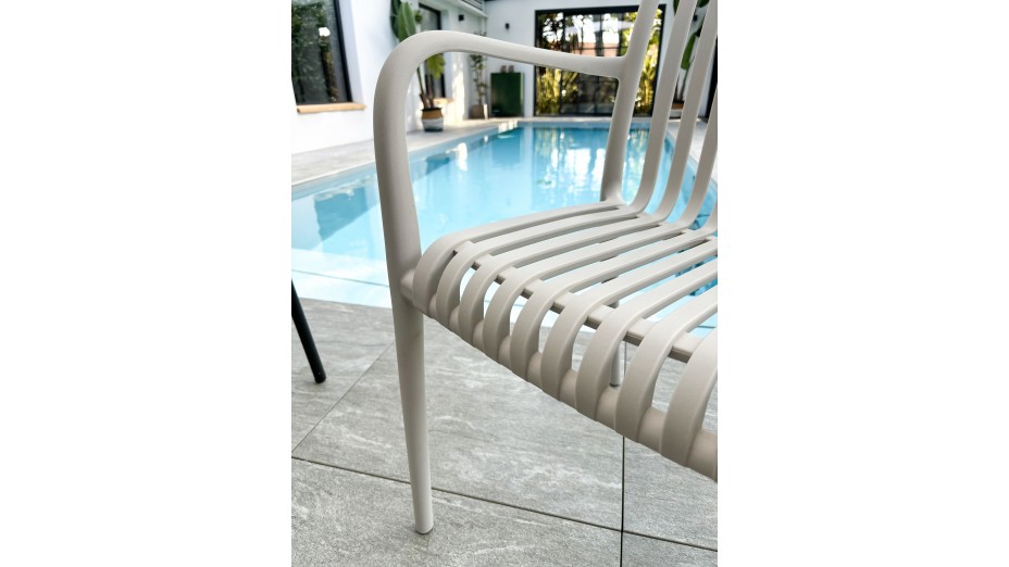 Lot composé de 2 fauteuils de jardin TIAGO-FT-SABLE empilables