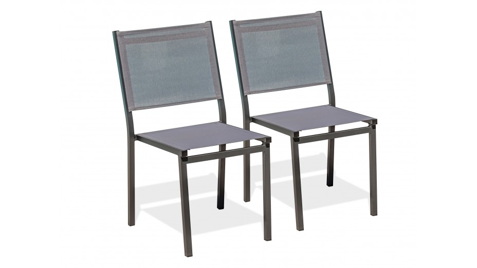Lot composé de 2 chaises de jardin TOLEDE-CH empilables