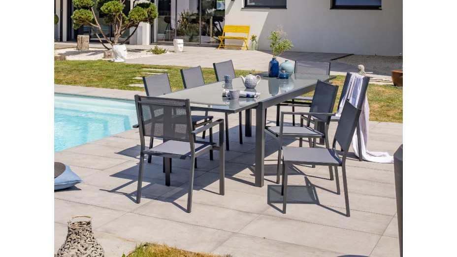 Lot composé de 2 chaises de jardin TOLEDE-CH empilables
