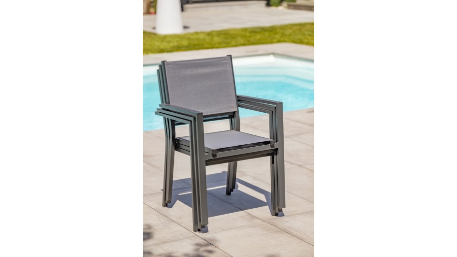 Lot composé de 2 fauteuils de jardin TOLEDE-FT empilables