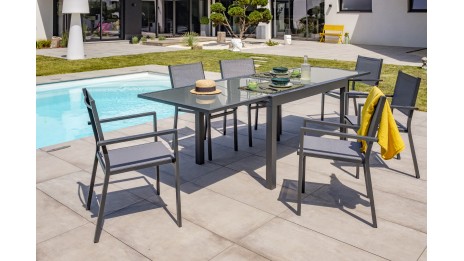 Lot composé de 2 fauteuils de jardin TOLEDE-FT empilables