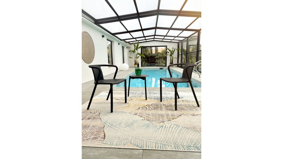 Lot composé de 2 fauteuils de jardin DIEGO-FT-GRISANTH empilables
