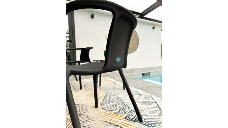 Lot composé de 2 fauteuils de jardin DIEGO-FT-GRISANTH empilables