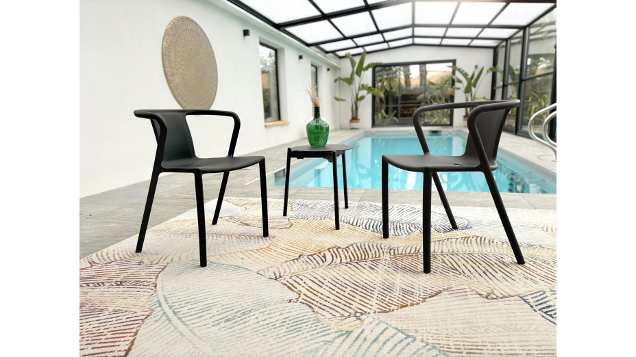 Lot composé de 2 fauteuils de jardin DIEGO-FT-GRISANTH empilables