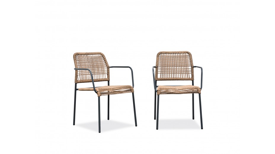 Lot composé de 2 fauteuils de jardin empilables MARCEAU-FT-ANTH