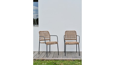 Lot composé de 2 fauteuils de jardin empilables MARCEAU-FT-ANTH