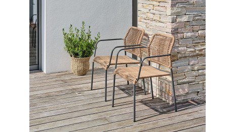 Lot composé de 2 fauteuils de jardin empilables MARCEAU-FT-ANTH