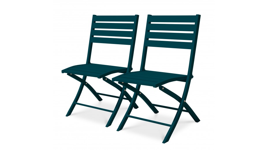 Lot composé de 2 chaises de jardin pliantes MARIUS-CP-CANARD