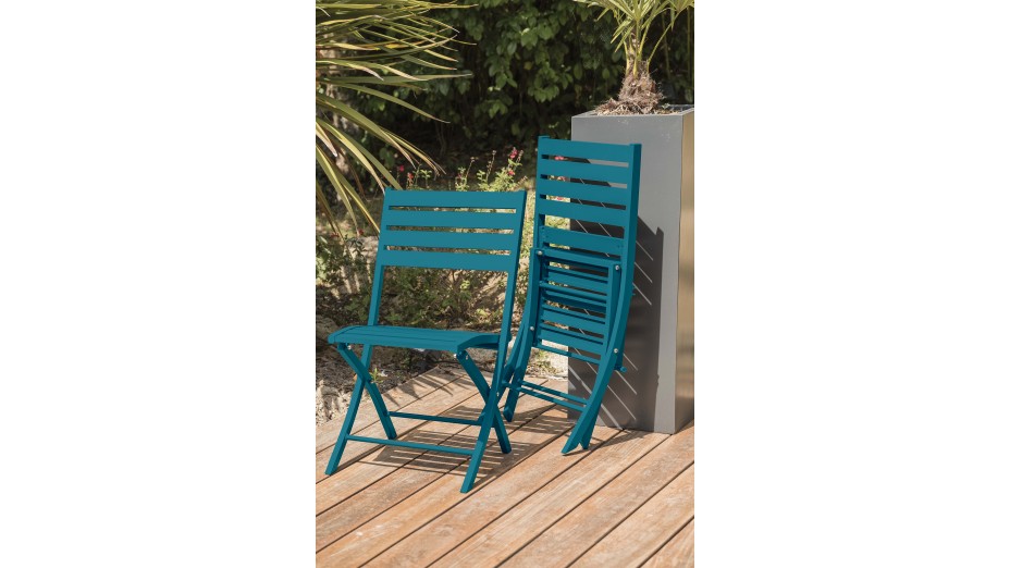 Lot composé de 2 chaises de jardin pliantes MARIUS-CP-CANARD