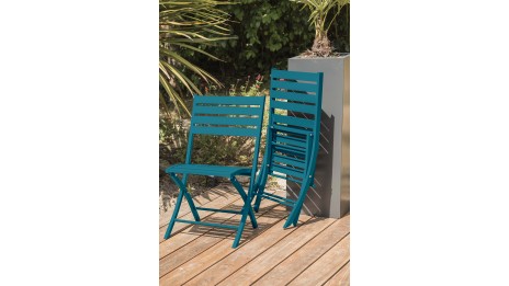 Lot composé de 2 chaises de jardin pliantes MARIUS-CP-CANARD