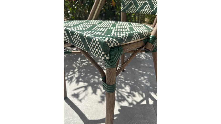 Lot composé de 2 fauteuils de jardin BISTRO-FT-TEX-VERT empilables
