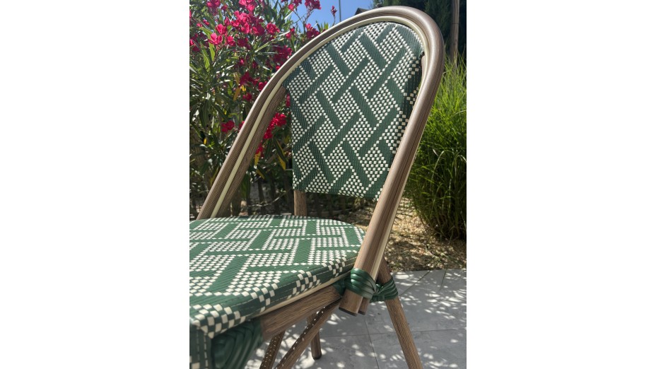Lot composé de 2 fauteuils de jardin BISTRO-FT-TEX-VERT empilables
