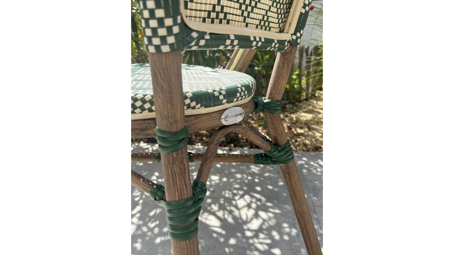 Lot composé de 2 fauteuils de jardin BISTRO-FT-TEX-VERT empilables
