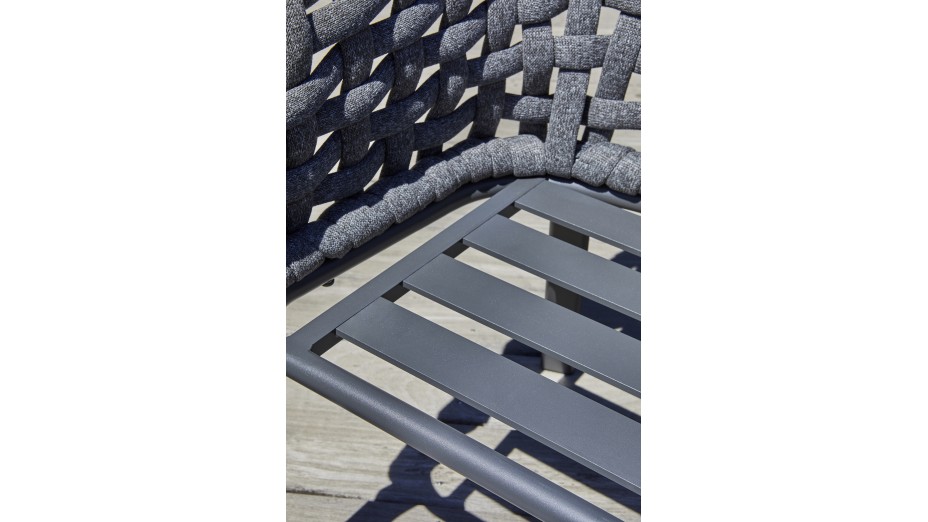 Lot de 2 fauteuils de jardin CAMARGUE en corde tissée et aluminium - GRIS ANTHRACITE