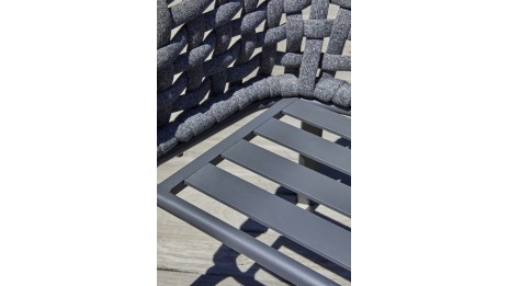 Lot de 2 fauteuils de jardin CAMARGUE en corde tissée et aluminium - GRIS ANTHRACITE