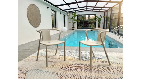 Lot composé de 2 fauteuils de jardin DIEGO-FT-SABLE empilables