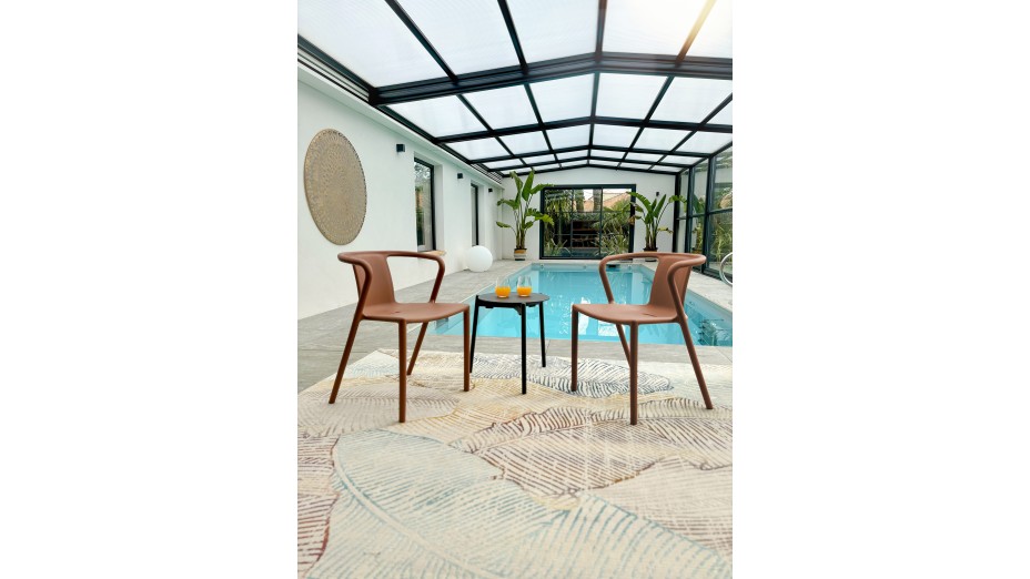 Fauteuil de jardin empilable DIEGO en polypropylène - TERRACOTTA