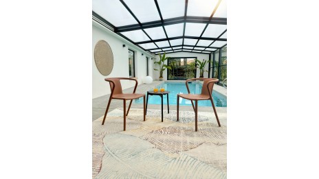 Fauteuil de jardin empilable DIEGO en polypropylène - TERRACOTTA