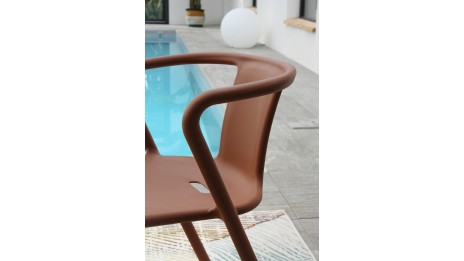Fauteuil de jardin empilable DIEGO en polypropylène - TERRACOTTA