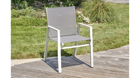 Lot composé de 2 fauteuils de jardin FLORIDE-FT-BLANC empilables