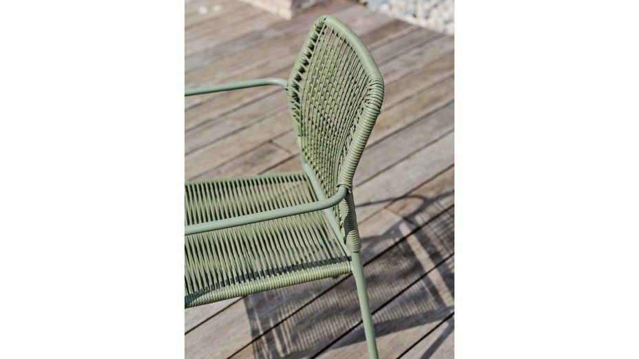 Lot composé de 2 fauteuils de jardin empilables MARCEAU-FT-OLIVE