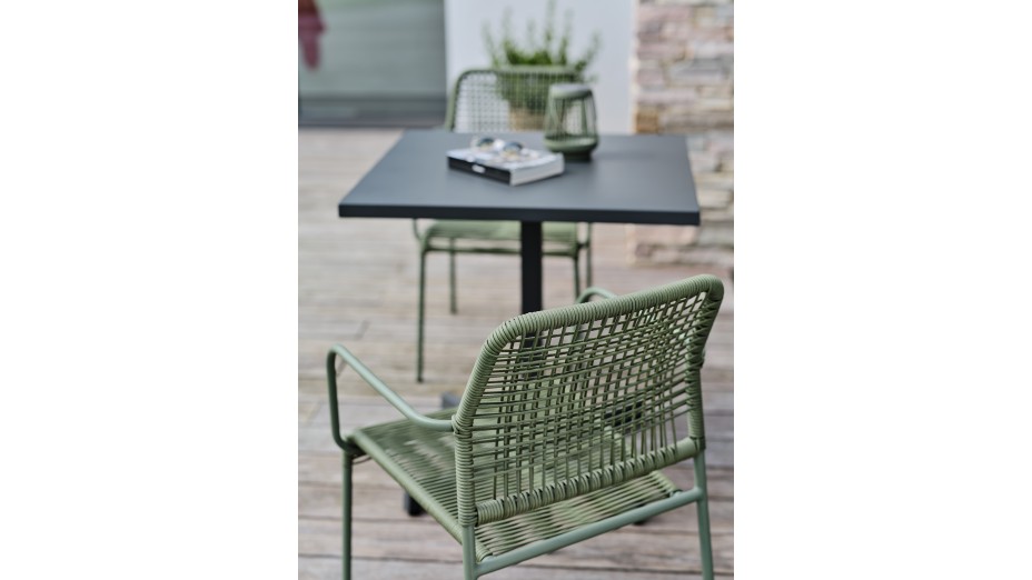 Lot composé de 2 fauteuils de jardin empilables MARCEAU-FT-OLIVE