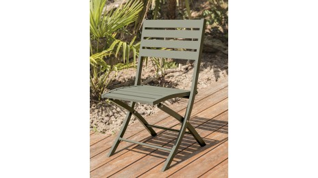 Chaise de jardin pliante MARIUS en aluminium - VERT KAKI