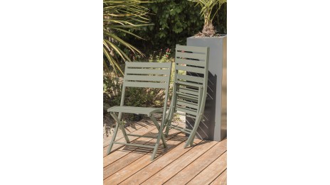 Chaise de jardin pliante MARIUS en aluminium - VERT KAKI