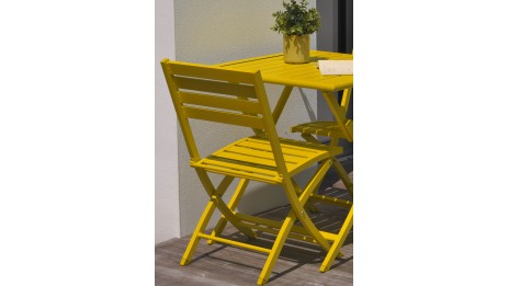 Lot composé de 2 chaises de jardin pliantes MARIUS-CP-MOUTARDE