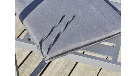 Lot de 2 fauteuils de jardin empilables PELOSA en aluminium - GRIS ANTHRACITE