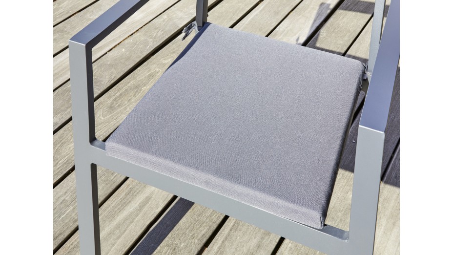 Lot de 2 fauteuils de jardin empilables PELOSA en aluminium - GRIS ANTHRACITE