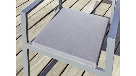 Lot de 2 fauteuils de jardin empilables PELOSA en aluminium - GRIS ANTHRACITE