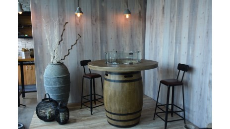 Set brasero Lafite Barel bois