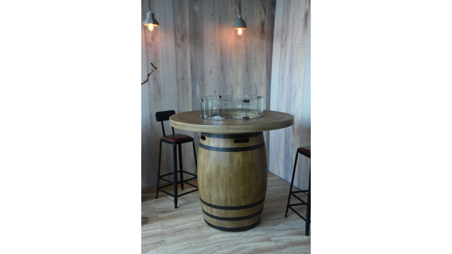 Set brasero Lafite Barel bois