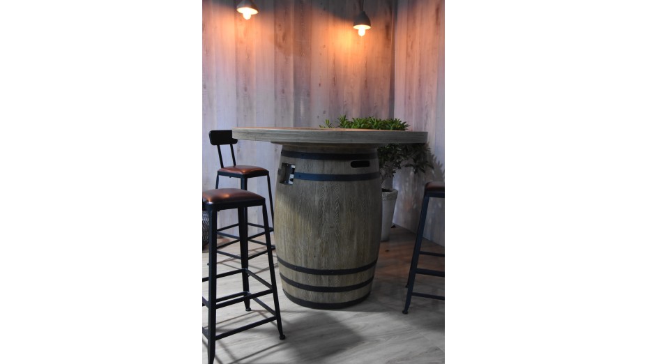 Set brasero Lafite Barel bois