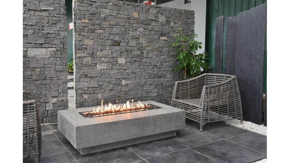 Table brasero Hampton gris clair