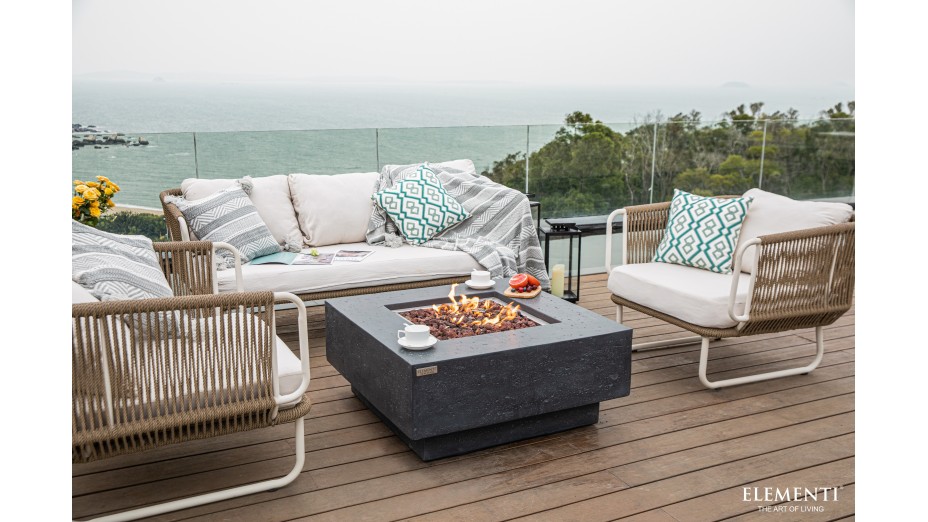 Table Brasero Manhattan gris foncé