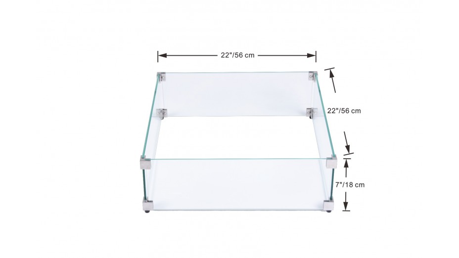 Ecran de protection Carré pour table brasero Manhattan / Aurora