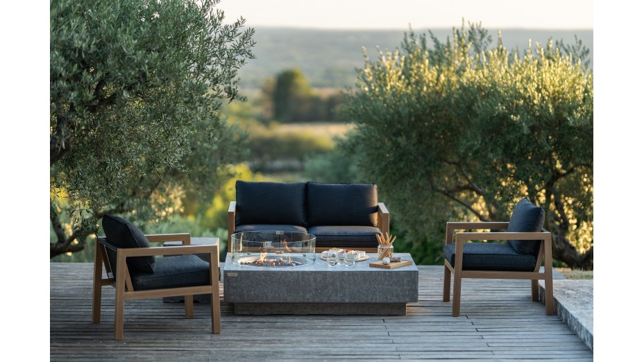 Table brasero Metropolis gris clair