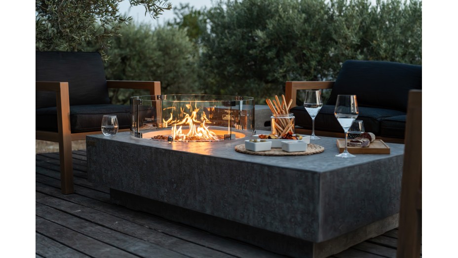 Table brasero Metropolis gris clair