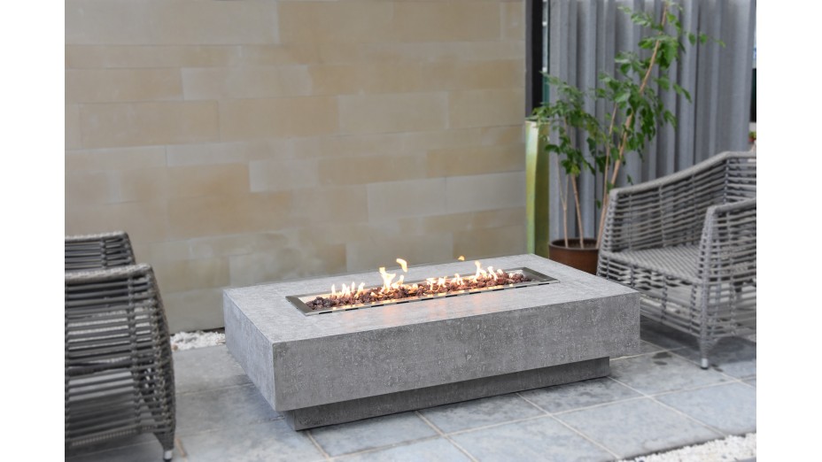 Table brasero Hampton gris clair