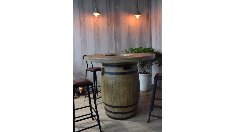 Table brasero Lafite Barel bois